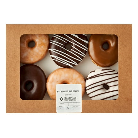 Freshness Guaranteed Whole Assorted Iced Ring Donuts, 12 oz, 6 Count