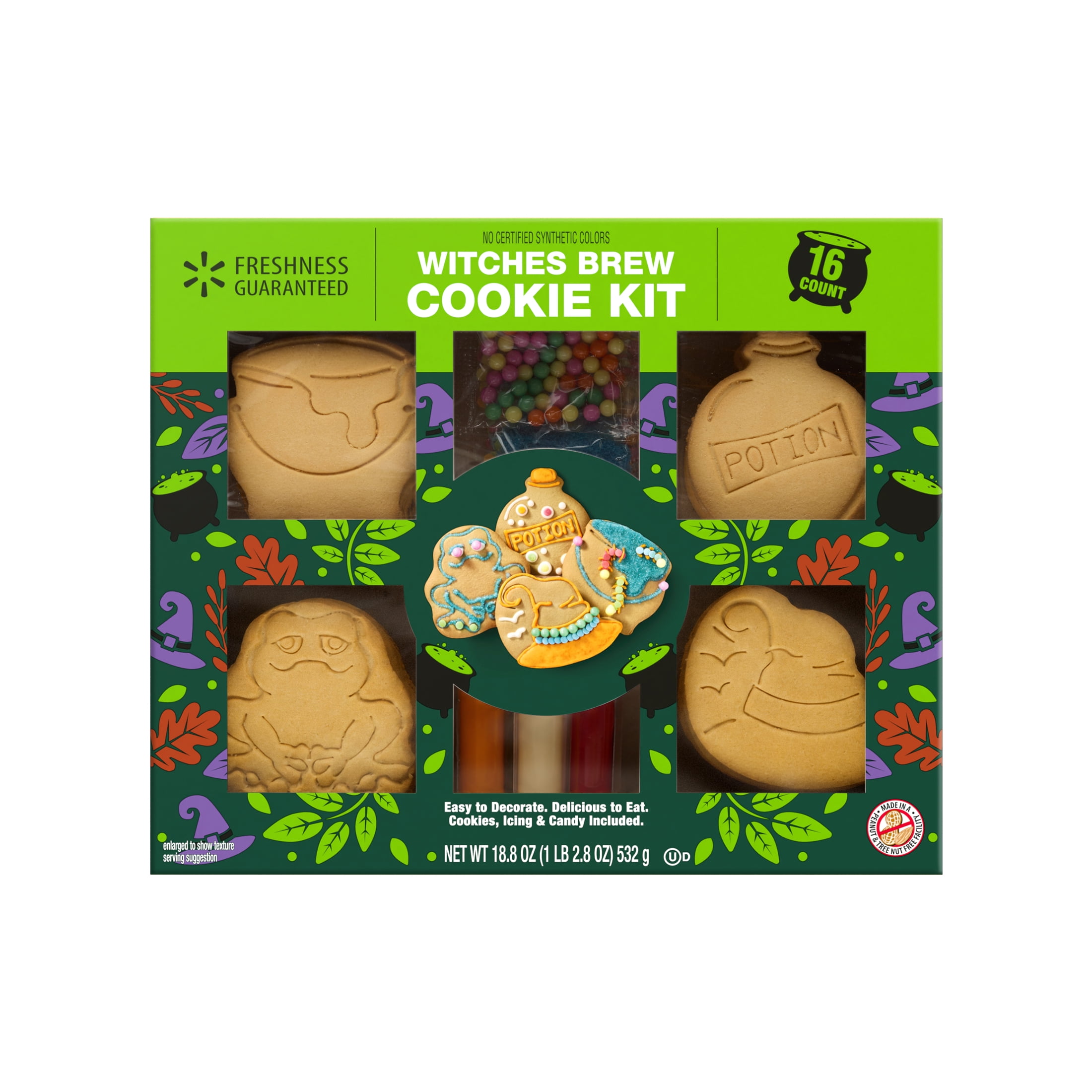 Freshness Guaranteed Witches' Brew Halloween Cookie Kit, 18.8 oz, 16 Cookies