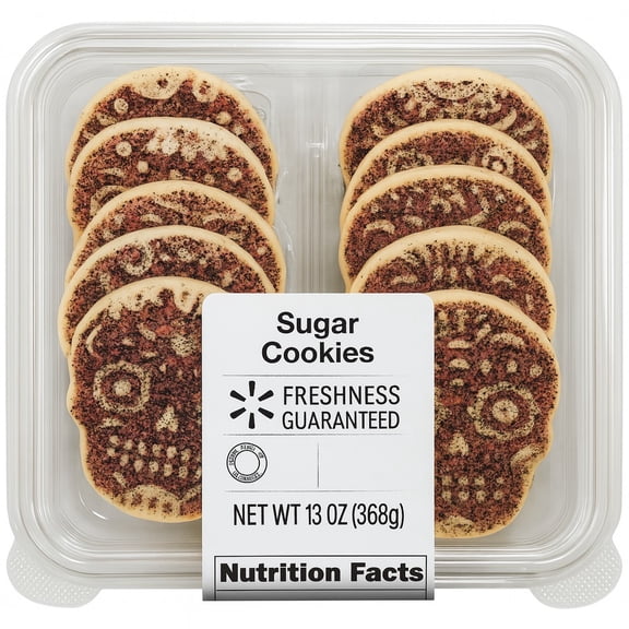 Freshness Guaranteed Day of the Dead Sugar Cookie, Baked, Crunchy, 12 Count