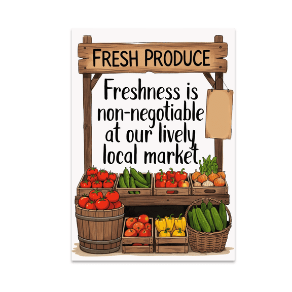 Freshness is Non-Negotiable Local Market Art - Farmers Market Enthusiast - 13x19 Poster Print