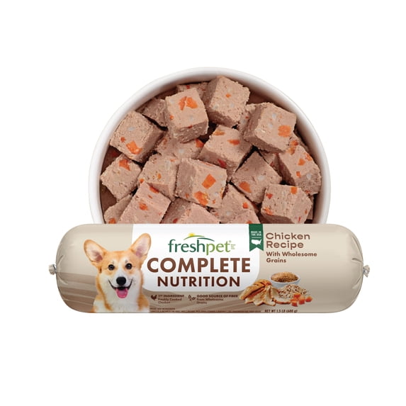 Freshpet Fresh Dog Food, Complete Nutrition Chicken Recipe, Slice & Serve Roll, 1.5 lb.