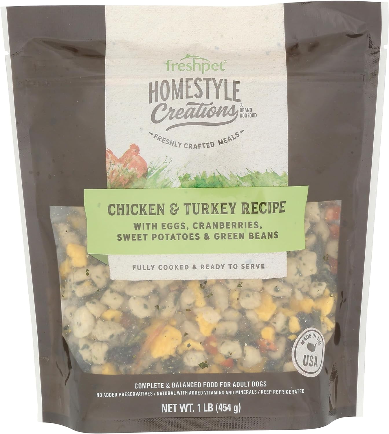 Freshpet Dog Food, Homestyle Creations Chicken & Turkey Recipe 1lb