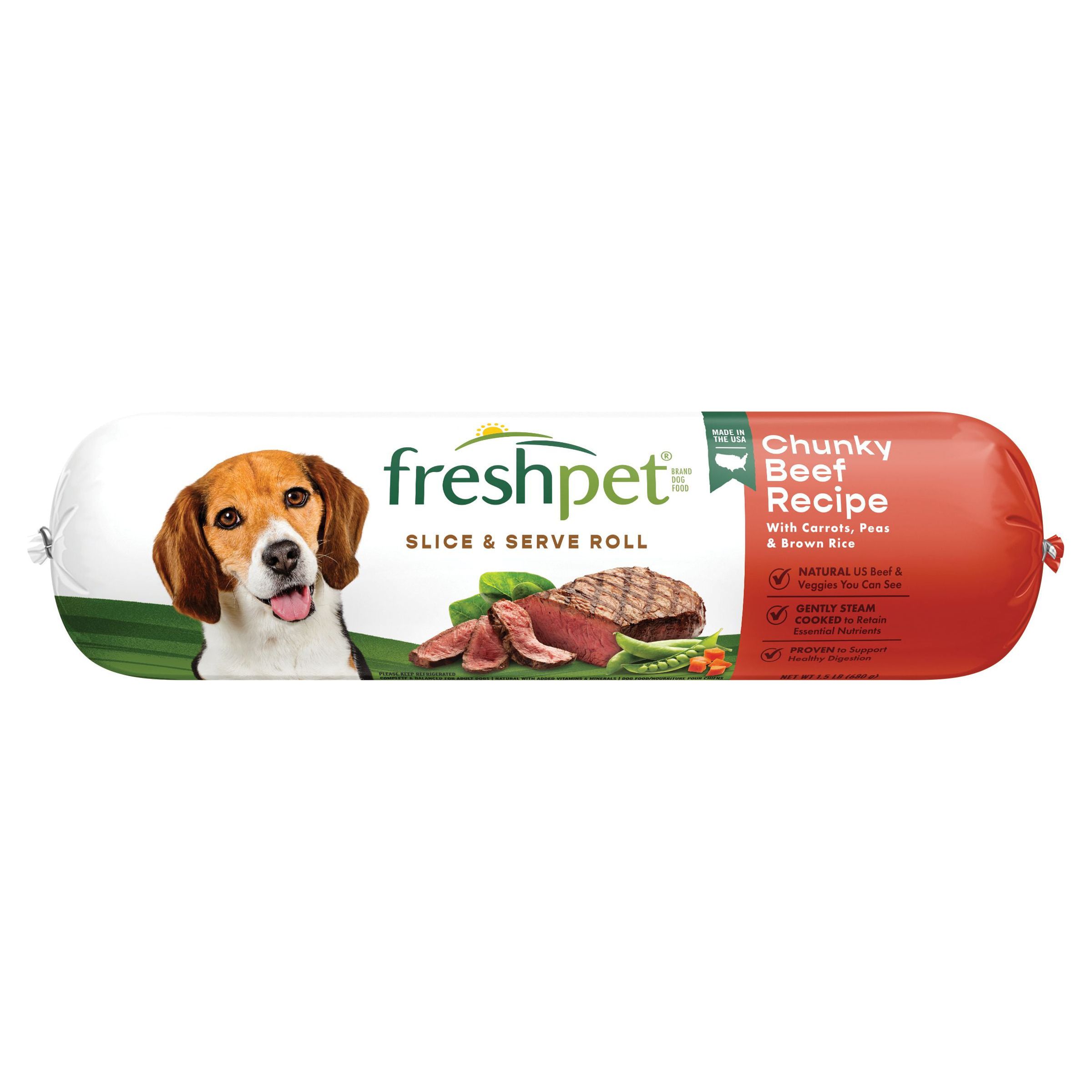 Freshpet Healthy & Natural Dog Food, Fresh Beef Roll, 1.5lb - image 1 of 8