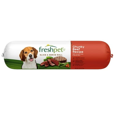 Freshpet Fresh Dog Food, Slice & Serve Roll, Chunky Beef Recipe, 6 lb.