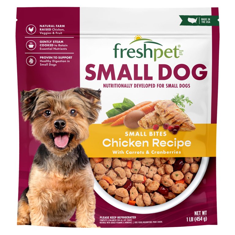 Freshpet Healthy Natural Food for Small Dogs Breeds Grain Free Chicken Recipe 1lb