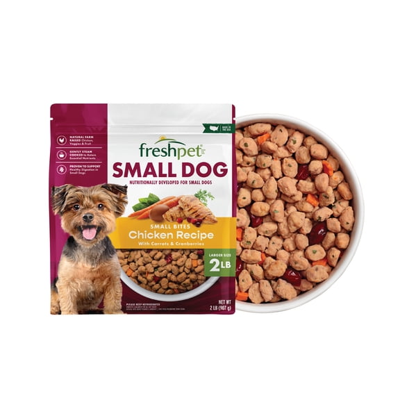 Freshpet Fresh Dog Food, Small Dog Chicken Recipe, Small Bites Freshly Roasted Meals, 2 lb.