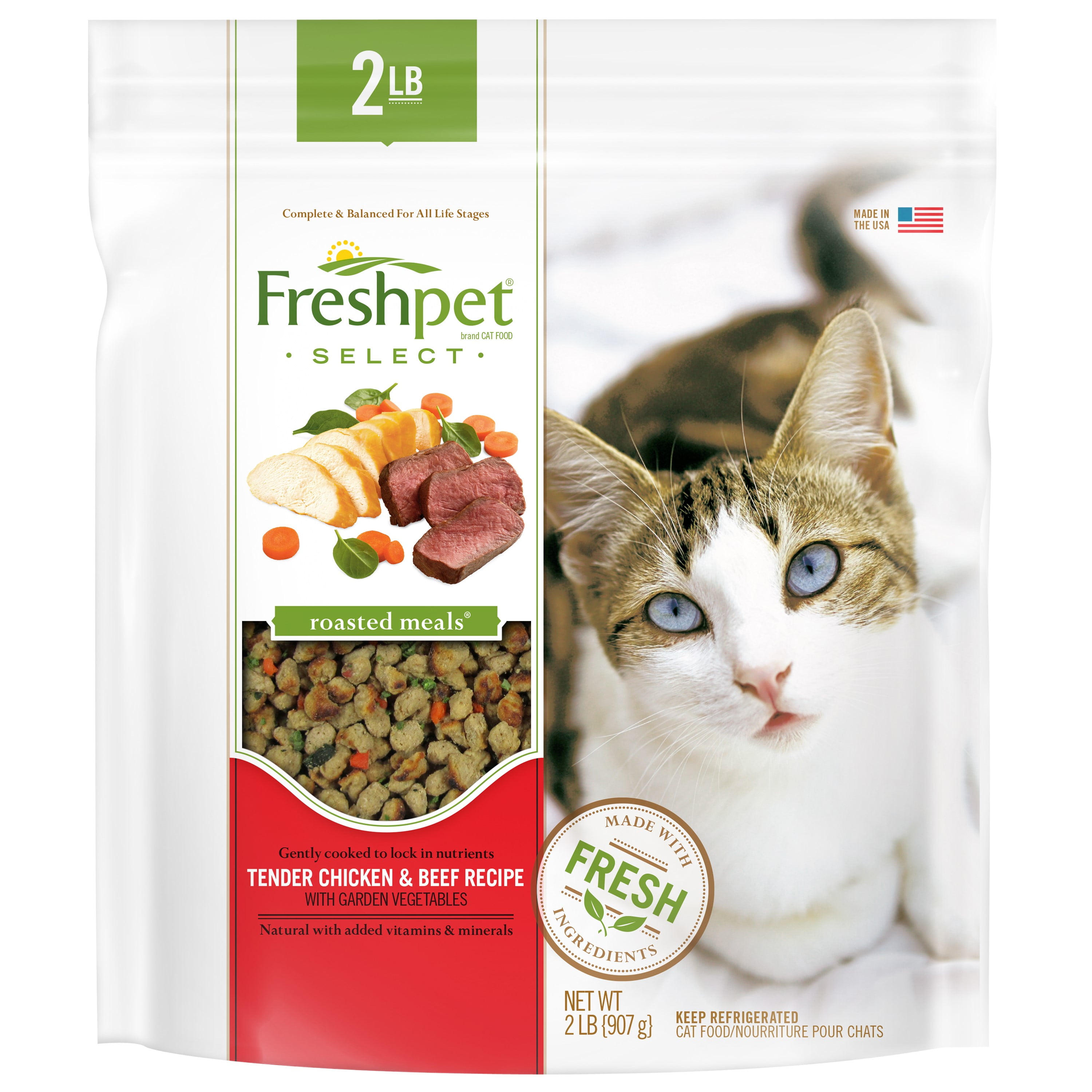 Freshpet Select Cat Roasted Meals Chicken Beef 2 Lb Walmart