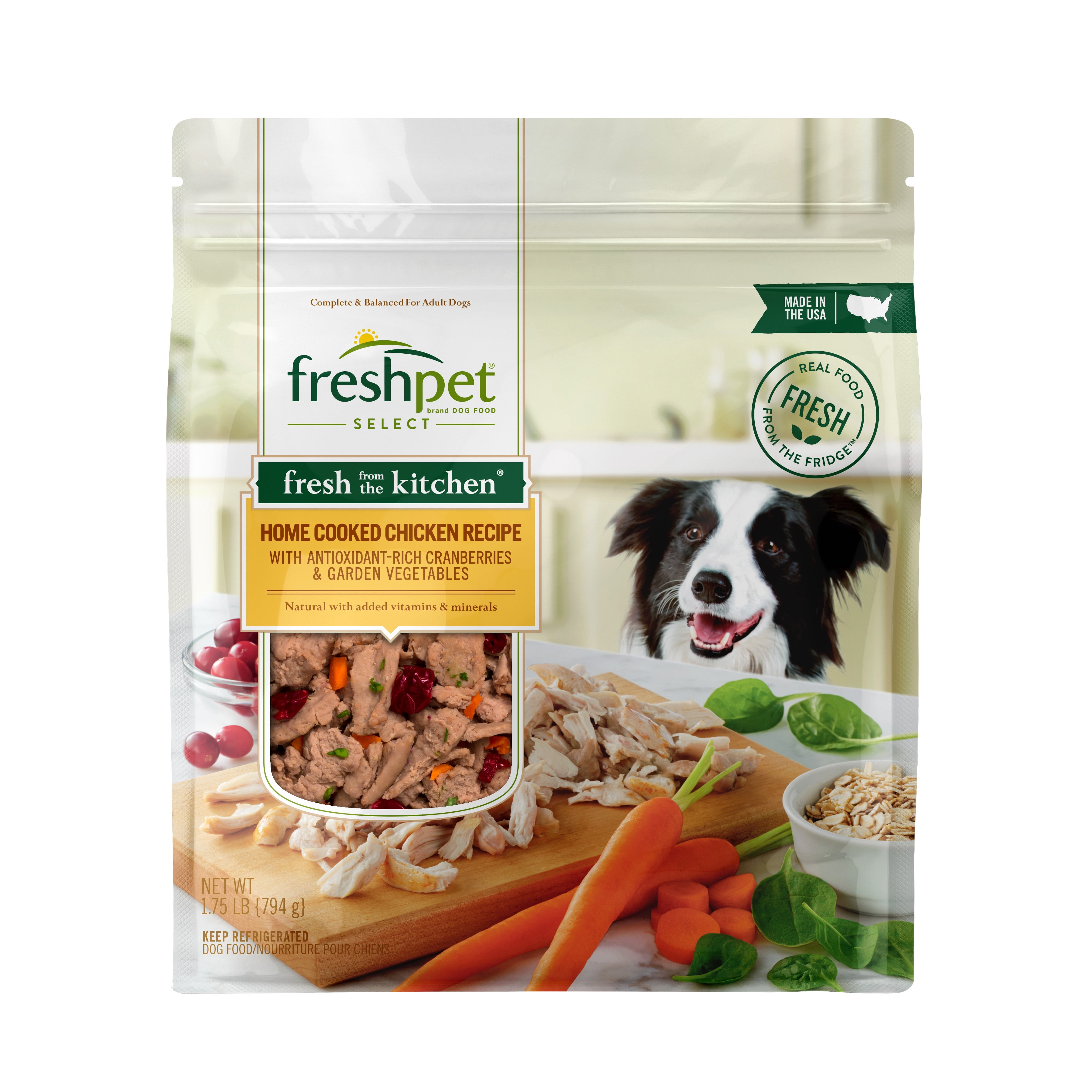 Freshpet Fresh Dog Food, Fresh From The Kitchen, Home Cooked Chicken Recipe, 1.75 lb.