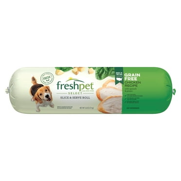 Freshpet Fresh Dog Food, Slice & Serve Roll, Grain Free Chicken Recipe, 5 lb.