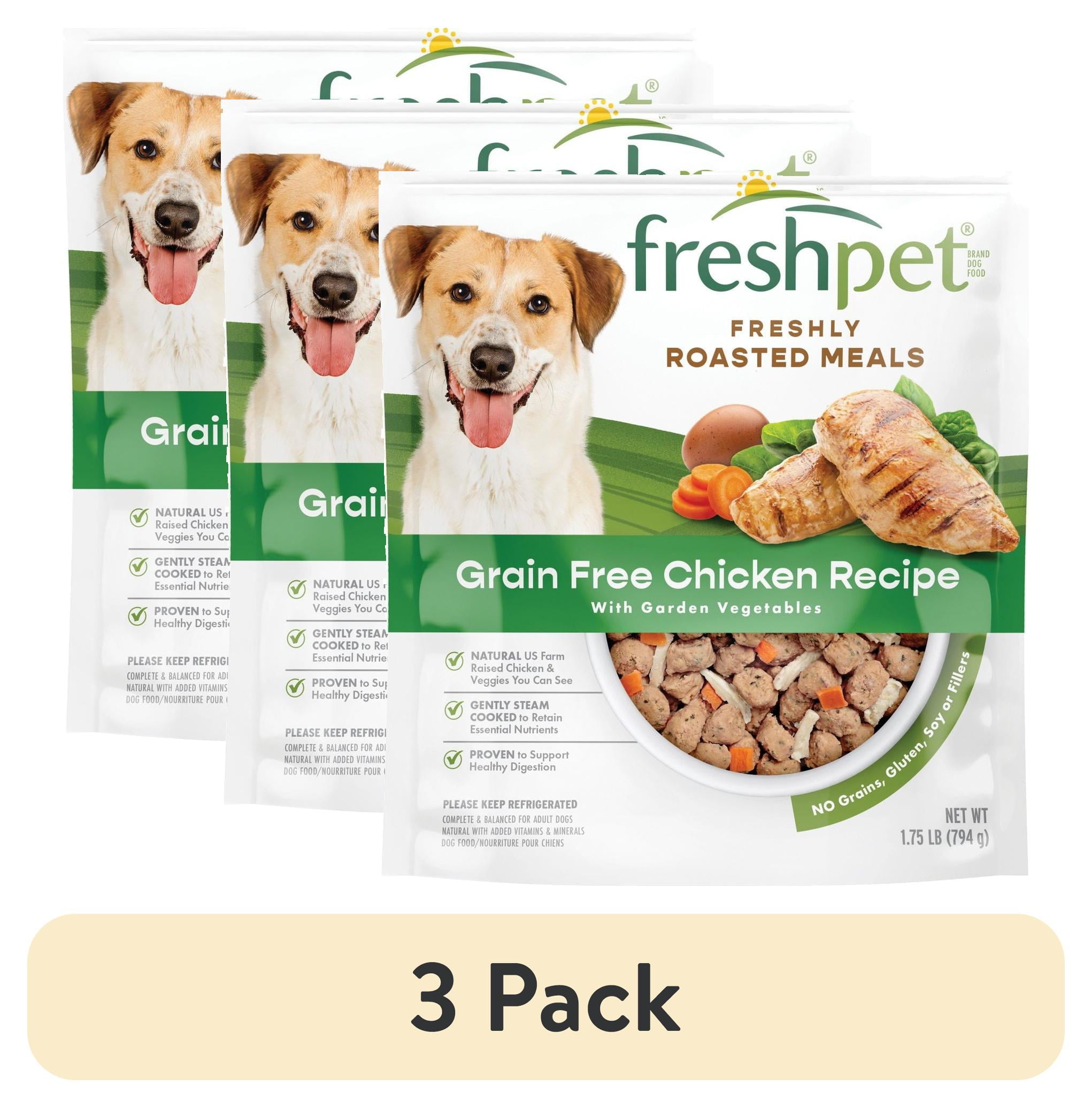 (3 pack) Freshpet Fresh Dog Food Freshly Roasted Meals Grain Free