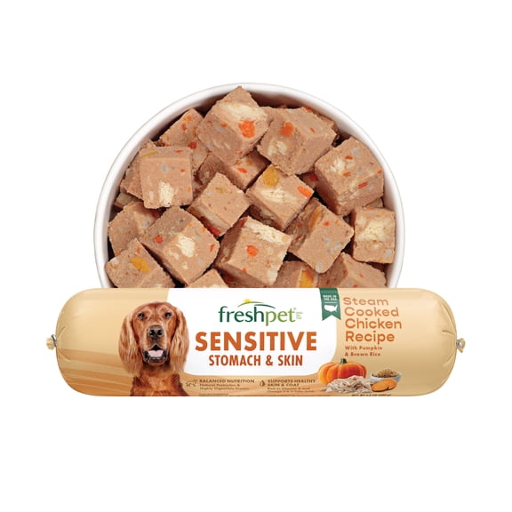 Freshpet Fresh Dog Food, Sensitive Stomach & Skin Chicken Recipe, Slice & Serve Roll, 1.5 lb.