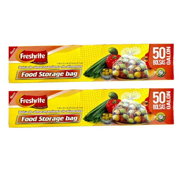 Freshrite Food Storage 50 Bags Each 1 Gallon Pack of 2