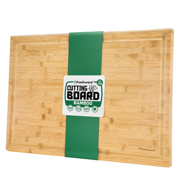 Freshware 24" 3XL Bamboo Cutting Boards for Kitchen, Butcher Block (3XL, 24x18")