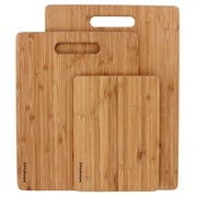 Freshware 3-Piece Bamboo Cutting Board Set, Reversible Kitchen Prep Boards