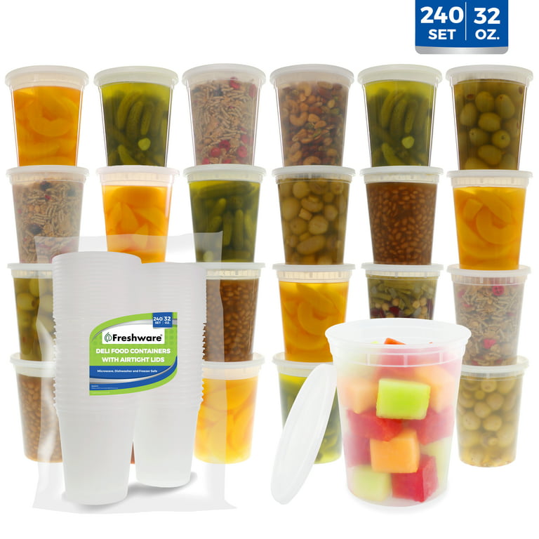 Deli Food Storage Containers Lids Soup Freezer Microwave 