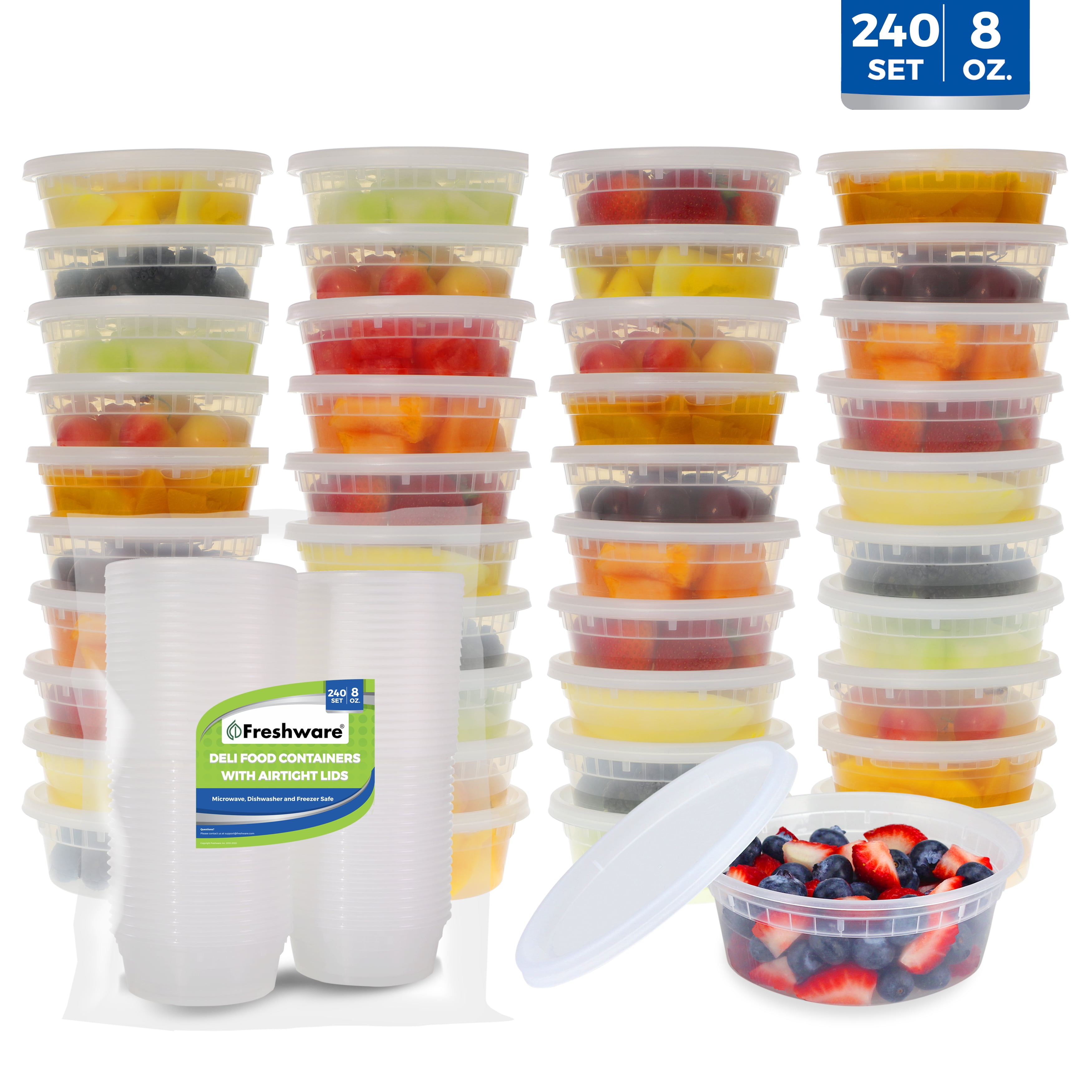 72 Pack 8 Oz Twist Top Food Storage Containers with Screw Lids