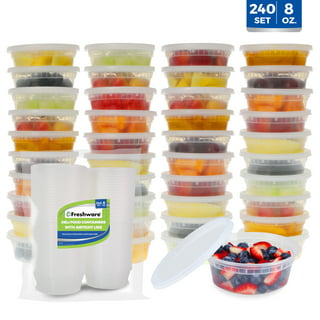 240 Sets - 32 oz. (Quart Size) Freezer Food Storage Deli Containers Tubs +  Lids