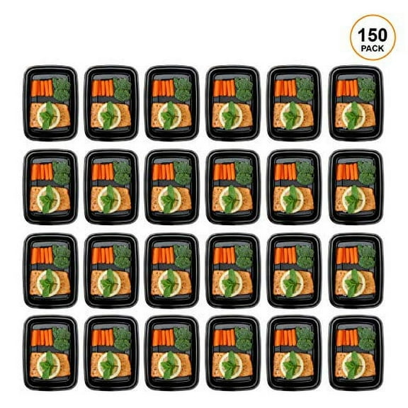 Freshware Meal Prep Containers [150 Pack] 1 Compartment Food Storage Containers with Lids, Bento Box, BPA Free, Stackable, Microwave/Dishwasher/Freezer Safe (16 oz)