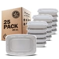 thumbnail image 1 of Freshware Meal Prep Containers [25 Pack] 1 Compartment Food Storage Containers with Lids, Bento Box, BPA Free, Stackable, Microwave/Dishwasher/Freezer Safe (28 oz), 1 of 7