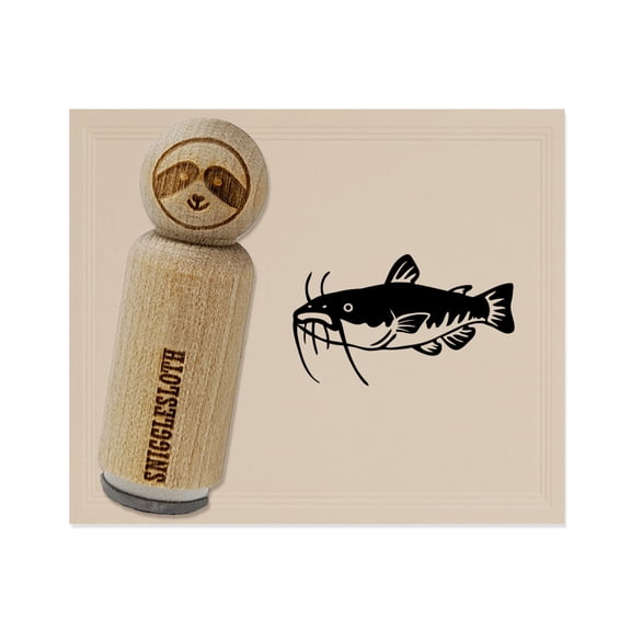 Freshwater Catfish Fish Fishing Rubber Stamp for Scrapbooking Crafting Stamping - Small 3/4 Inch