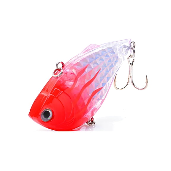 Freshwater Crankbait Hard Lure, Fishing Lures and Bait, Rattle Fishing Lures, Fishing Gear and Equipment, 2.5 Inch 15G Vib Flutter Sinking Rattle Bait with Built-In Sound Beads,