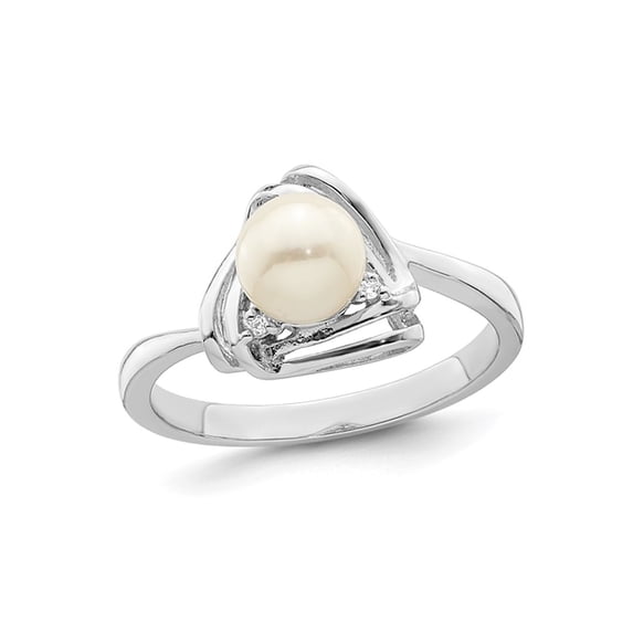 Gem & Harmony Freshwater Cultured Pearl (6mm) Ring in Sterling Silver for Women