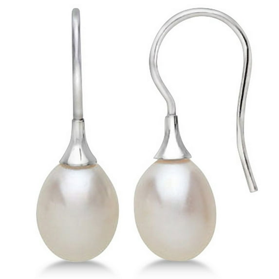 Freshwater Cultured Pearl Drop Earrings in 14K White Gold (8-8.5mm)