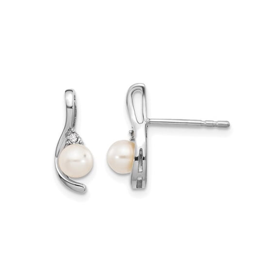 Gem & Harmony Freshwater Cultured Pearl Earrings in 14K White Gold for Women
