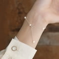 thumbnail image 1 of Freshwater Pearl Bracelet with S925 Silver Chain, Bridal Bridesmaid Wedding Gift, 1 of 7