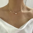 thumbnail image 1 of Freshwater Pearl Double Layer Necklace | 925 Sterling Silver Pearl Choker Chain Hypoallergenic 16" + 2" | RJ Designs, 1 of 7