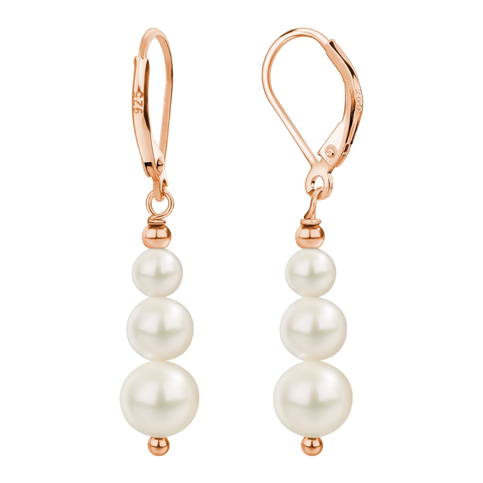 Freshwater Pearl Earrings Silver Leverback Pearl Drop Earrings for Women Jewelry Gifts