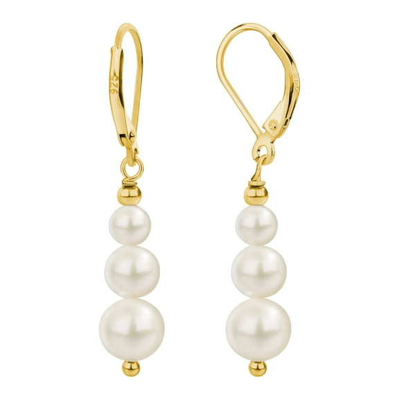 Freshwater Pearl Earrings Silver Leverback Pearl Drop Earrings for WomenJewelry Gifts