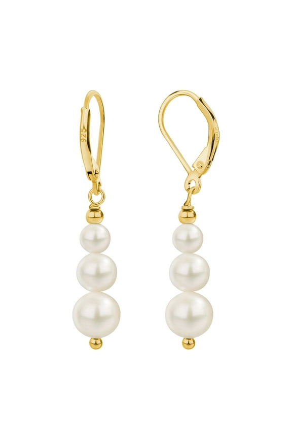 Freshwater Pearl Earrings Silver Leverback Pearl Drop Earrings for WomenJewelry Gifts