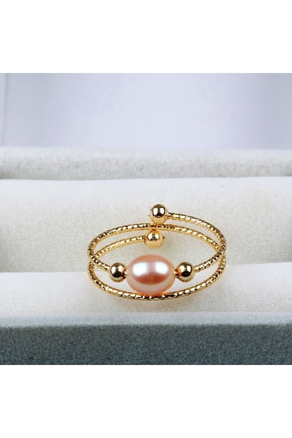 Freshwater Pearl Rings VintageEdition Fashion Ornament Womens Retro Design Elegant Durable Jewellery Accessory
