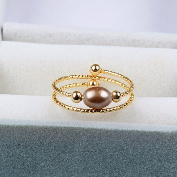 Freshwater Pearl Rings VintageEdition Fashion Ornament Womens Retro Design Elegant Durable Jewellery Accessory