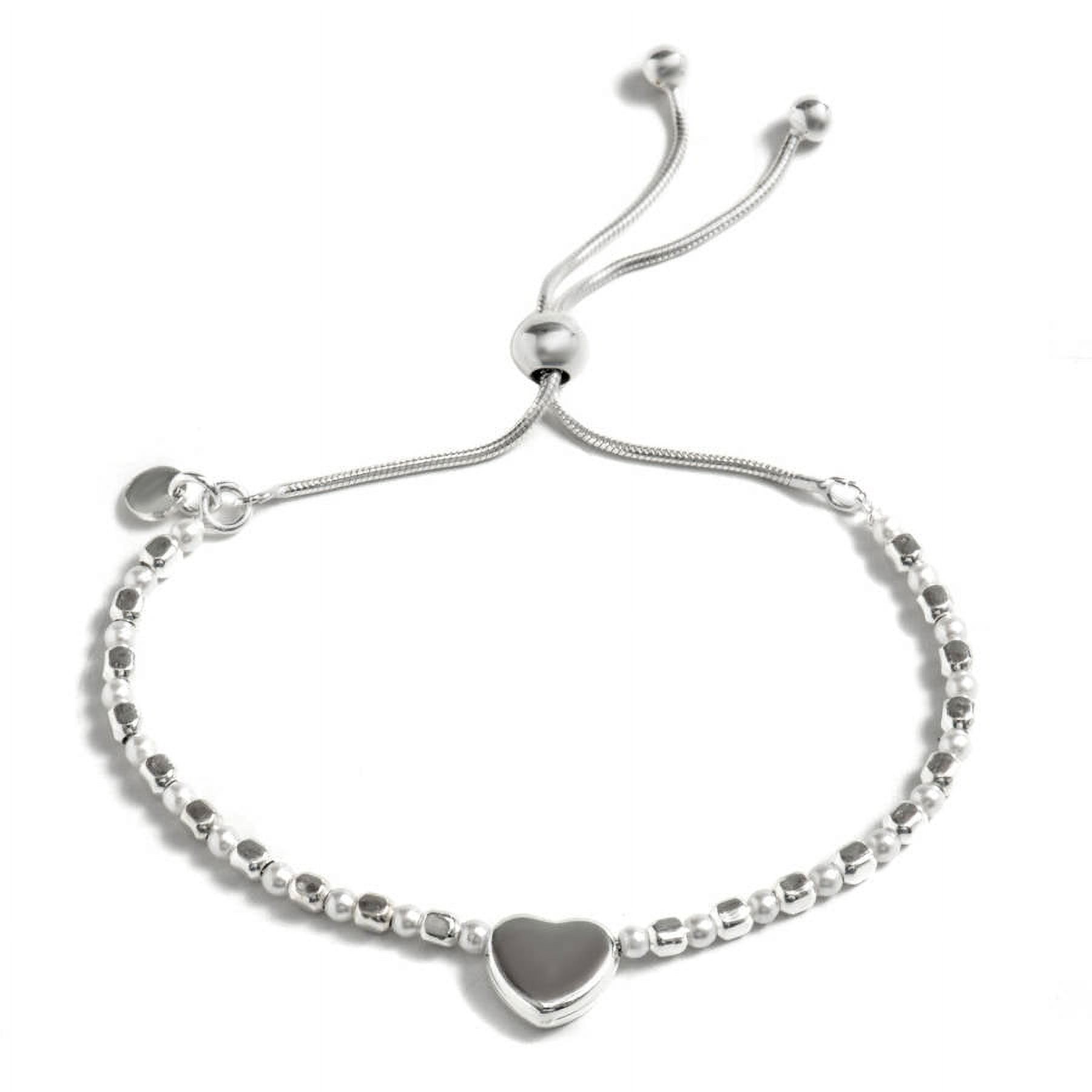 Freshwater Pearl Sterling Silver Mini Heart Charm Adjustable Bracelet - image 1 of 2