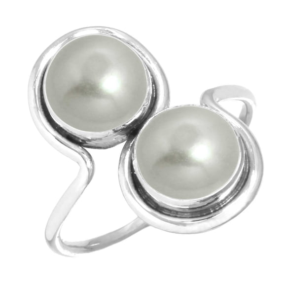 Freshwater Pearl Women Jewelry 925 Sterling Silver Ring