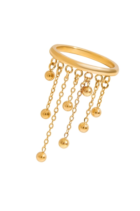 Freshwater Pearls Flower Tassels Rings Stainless Steel Jewelry