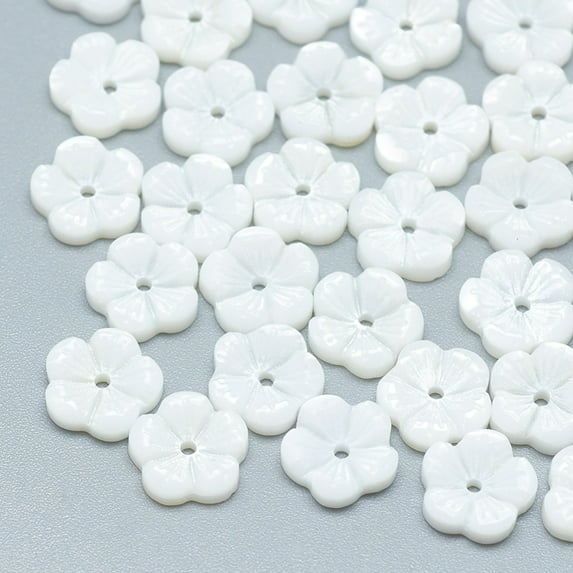 Freshwater Shell Beads Flower Seashell color 7.5x8x2mm Hole: 1mm