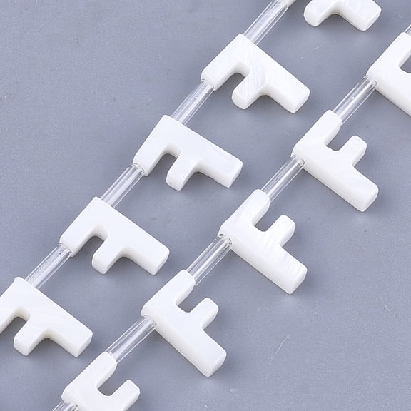 Freshwater Shell Beads Top Drilled Beads Letter.F 10x6x3mm Hole: 0.8mm White