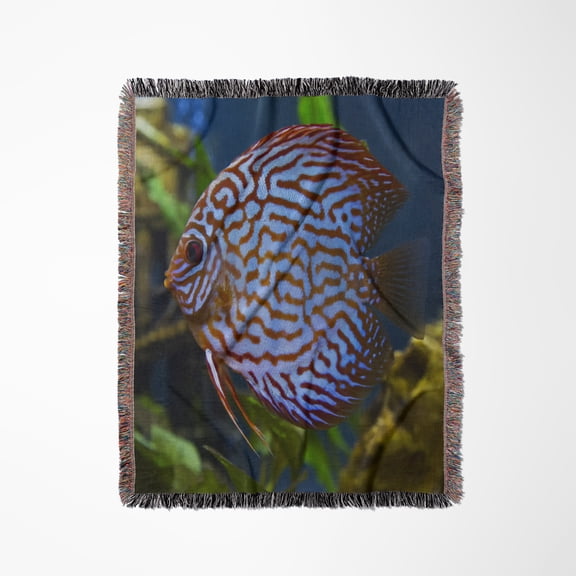 Freshwater Tropical Discus, Mosaic Turquoise Discus., Woven Blanket