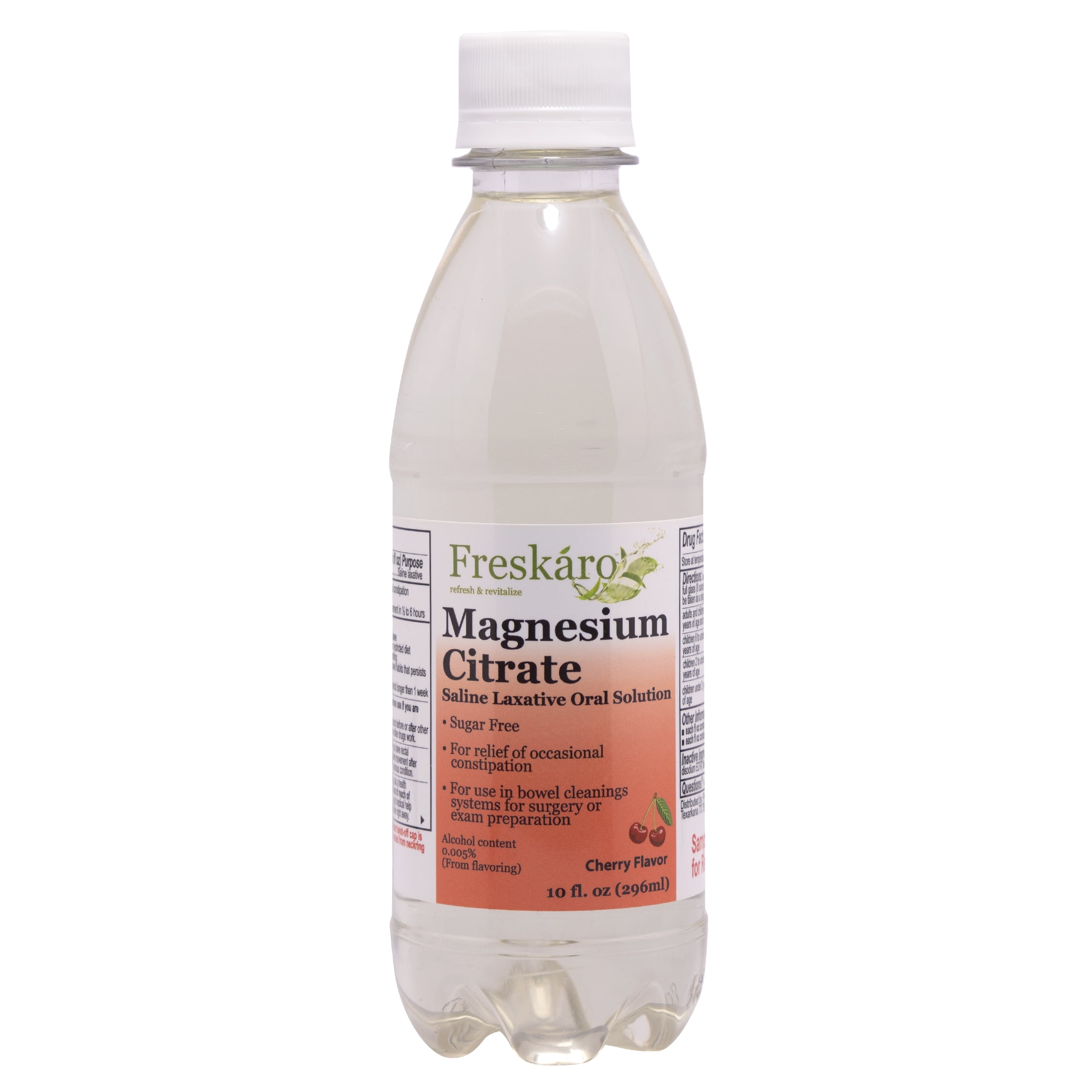 Freskaro Magnesium Citrate Oral Solution 10 oz, Cherry Flavor