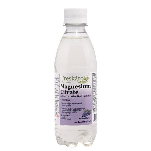 Freskaro Magnesium Citrate Oral Solution 10 oz, Grape Flavor