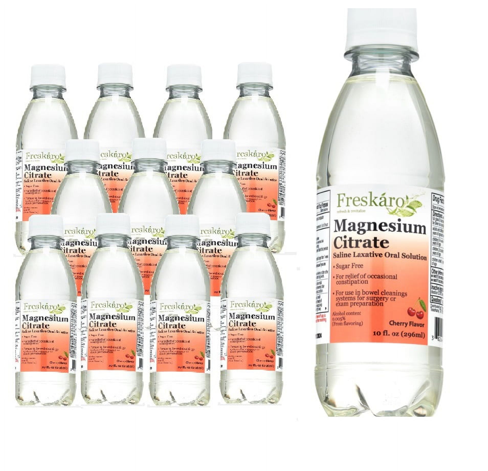 Freskaro Magnesium Citrate Saline Laxative – Cherry Flavor, 10oz ...