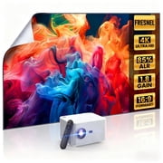 Built in Streaming Smart Projector and Fresnel 85% Alr Screen, Daylight Screen 100% Srgb Support 8k/4k, Home Projector Wifi 6 Bluetooth 5.4