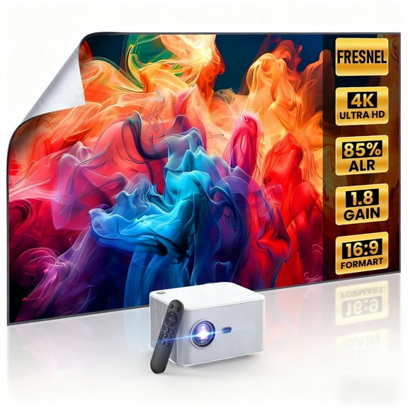 Built in Streaming Smart Projector and Fresnel 85% Alr Screen, Daylight Screen 100% Srgb Support 8k/4k, Home Projector Wifi 6 Bluetooth 5.4
