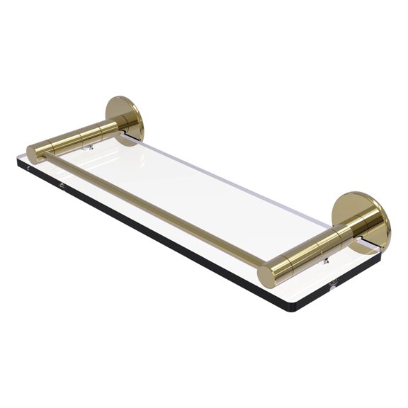 Fresno Collection 16 Inch Glass Shelf with Vanity Rail