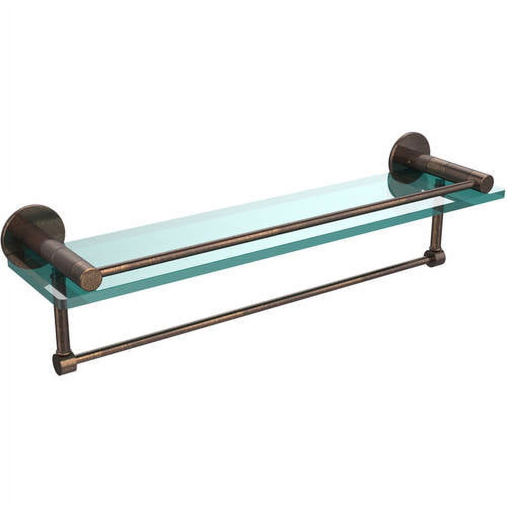 Fresno Collection 22-in Glass Shelf with Vanity Rail and Integrated Towel Bar in Venetian Bronze - image 1 of 5