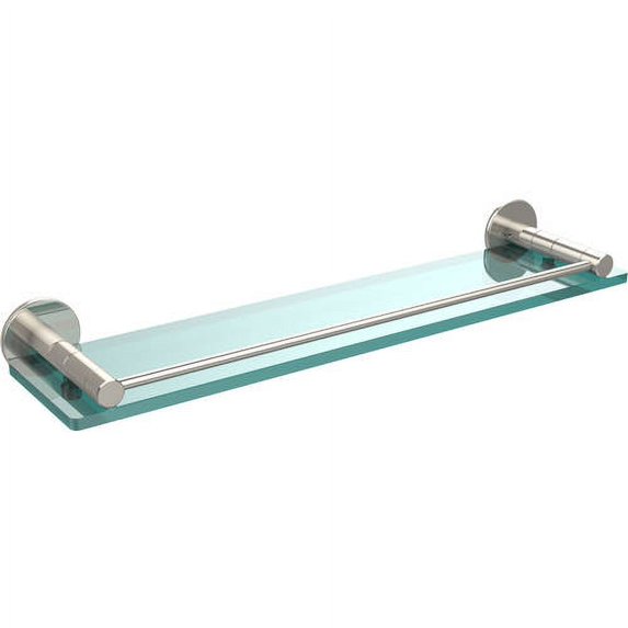 Fresno Collection Glass Shelf with Vanity Rail - Polished Nickel / 22 Inch