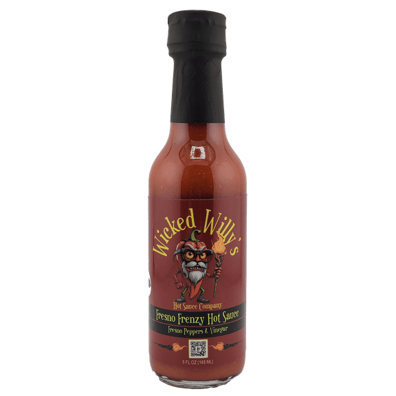 Fresno Frenzy Pepper Hot Sauce with White Wine Vinegar, Onion, & Garlic